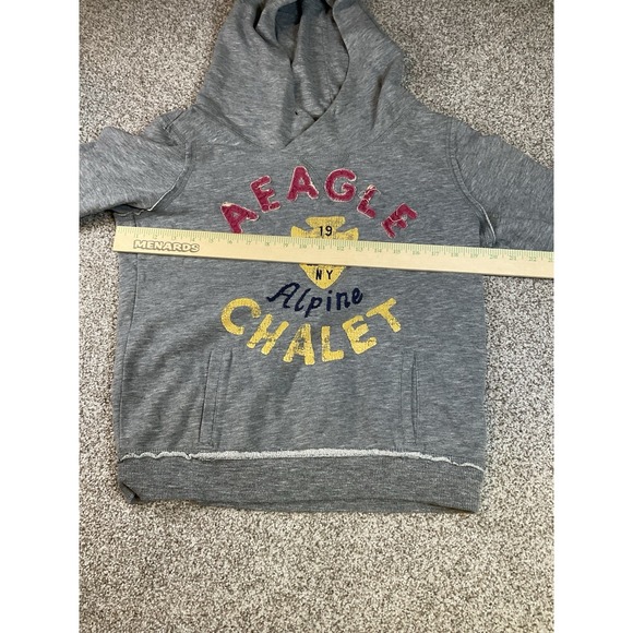 American Eagle Hoodie Womens Size Large Hooded Sweatshirt Gray Alpine Chalet - Picture 4 of 8